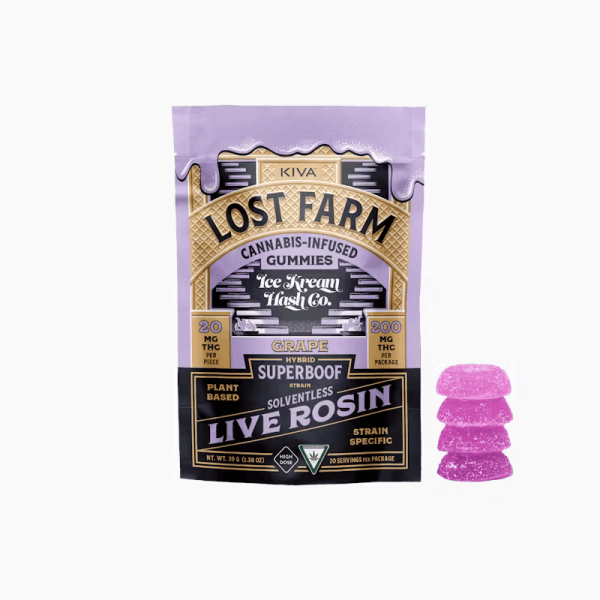 Grape x Superboof Live Rosin Strain-Specific Gummies