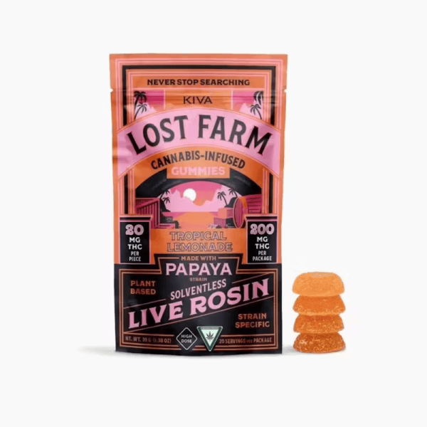 Tropical Lemonade x Papaya Live Rosin Strain-Specific Gummies